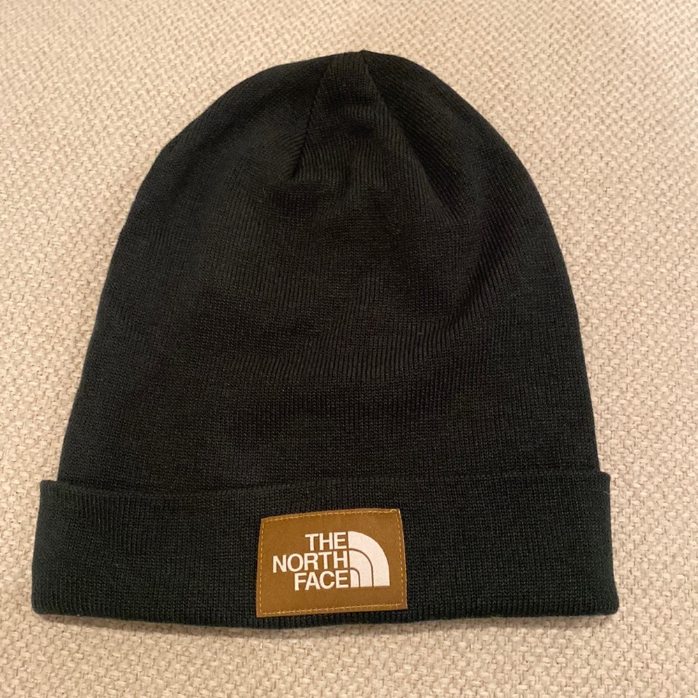 North Face Green Logo Cuffed Beanie